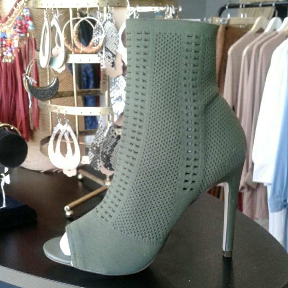 Peep toe booties